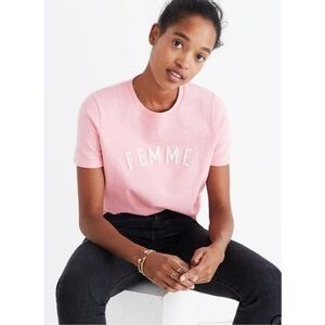 Madewell Pink Boxy Oversized Tee Shirt Femme Cotton T-Shirt XS